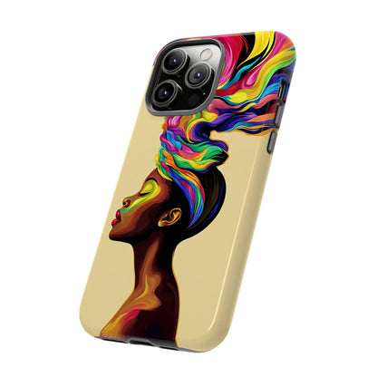 Colorful Headwrap Woman iPhone Case: African American Art, Protective Cover