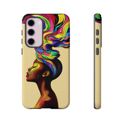 Colorful Headwrap Woman iPhone Case: African American Art, Protective Cover