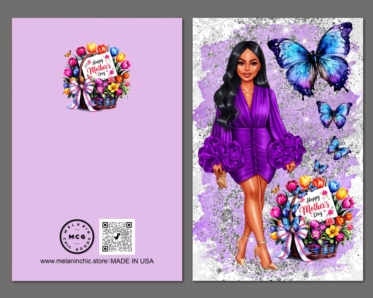 Afrocentric Mother's Day Card: Black Woman Design