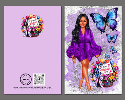 Afrocentric Mother's Day Card: Black Woman Design