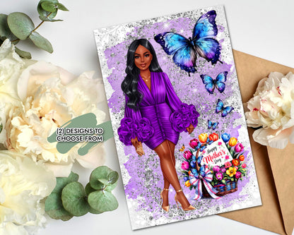 Afrocentric Mother's Day Card: Black Woman Design