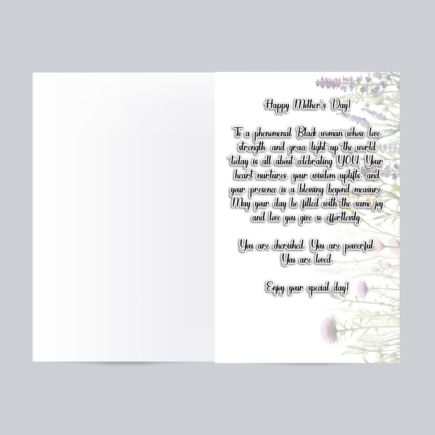 Afrocentric Mother's Day Card: Black Woman Design