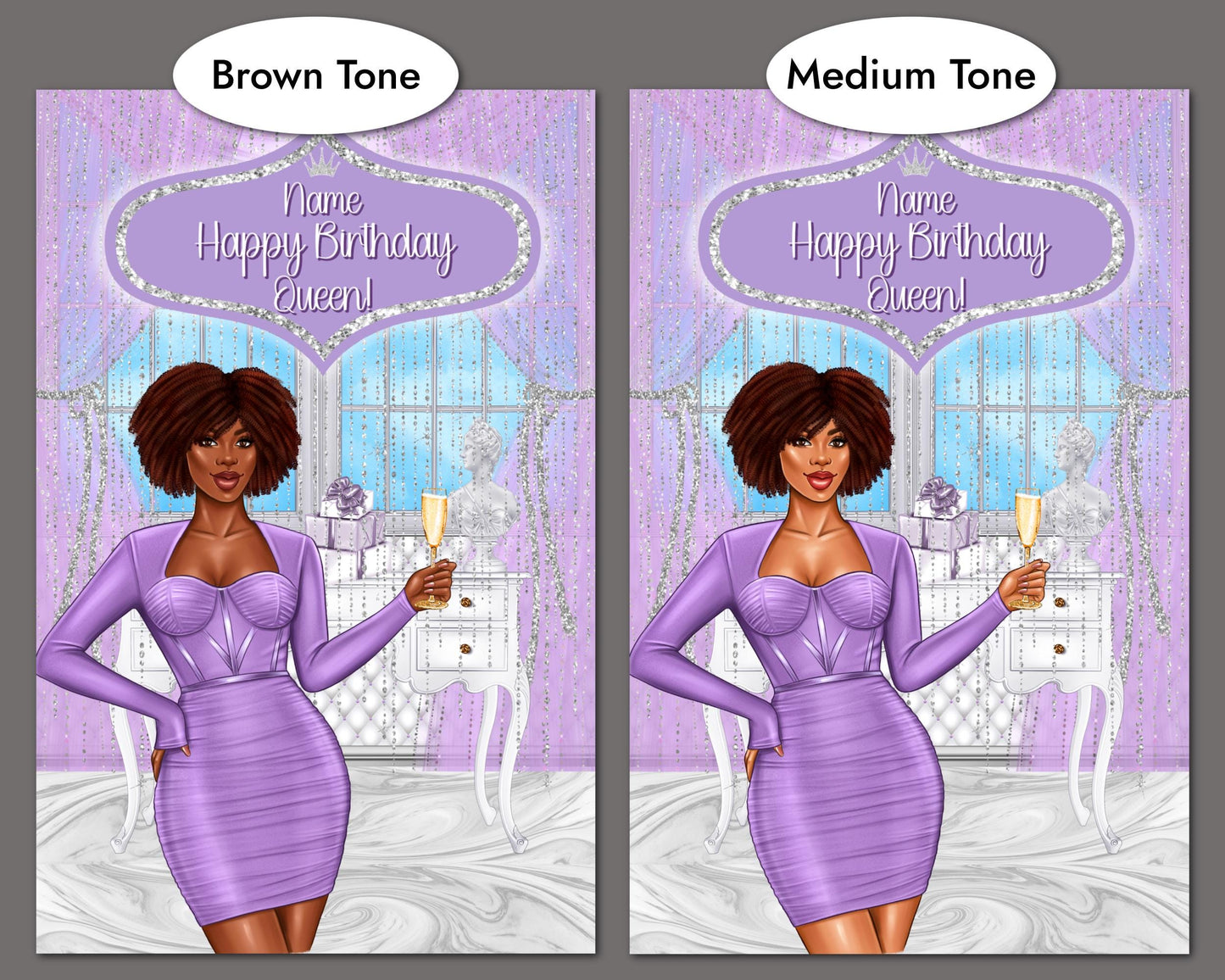 Personalized Birthday Card for Black Women: Melanin Queen