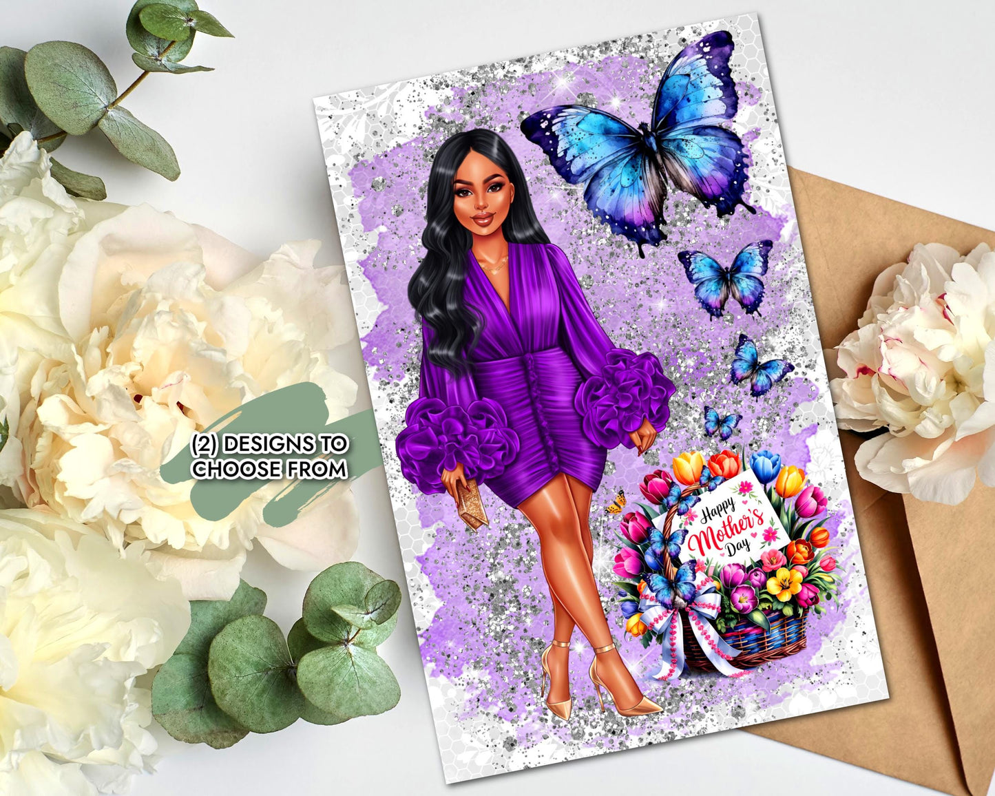Afrocentric Mother's Day Card: Black Woman Design