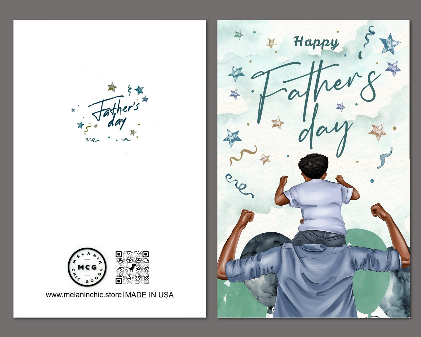 Father's Day Card for Black Men: Melanin Greeting Card