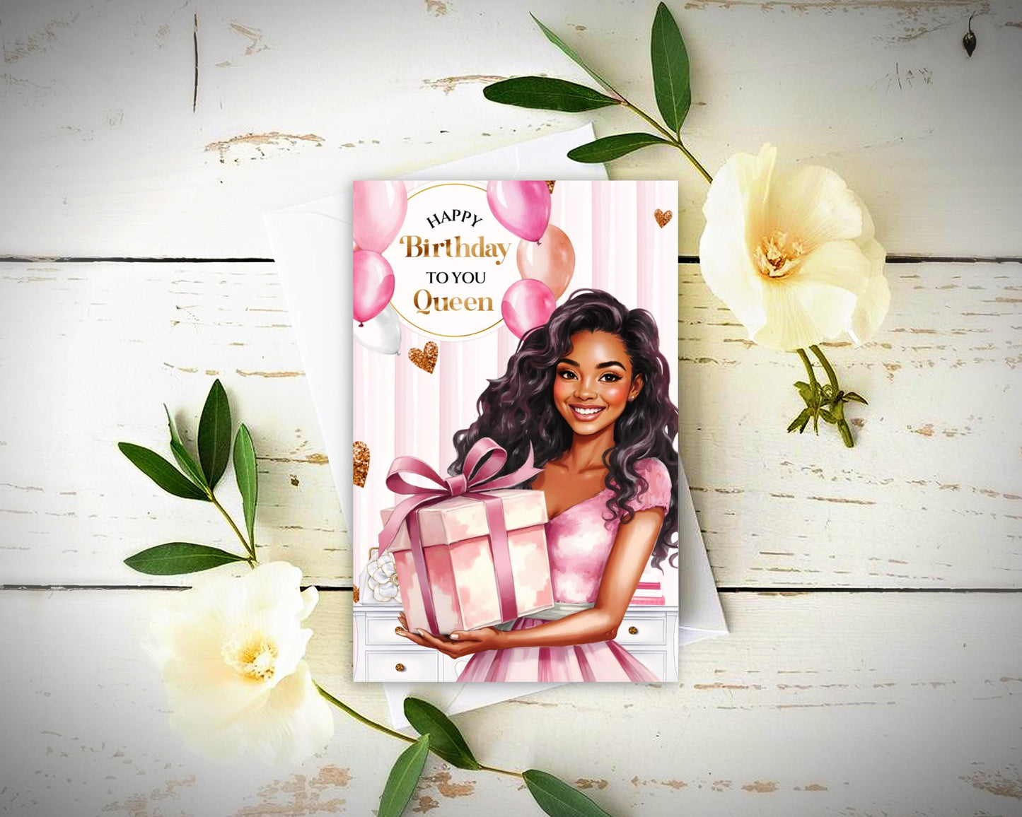 Black Woman Birthday Card: Melanin Greeting Card