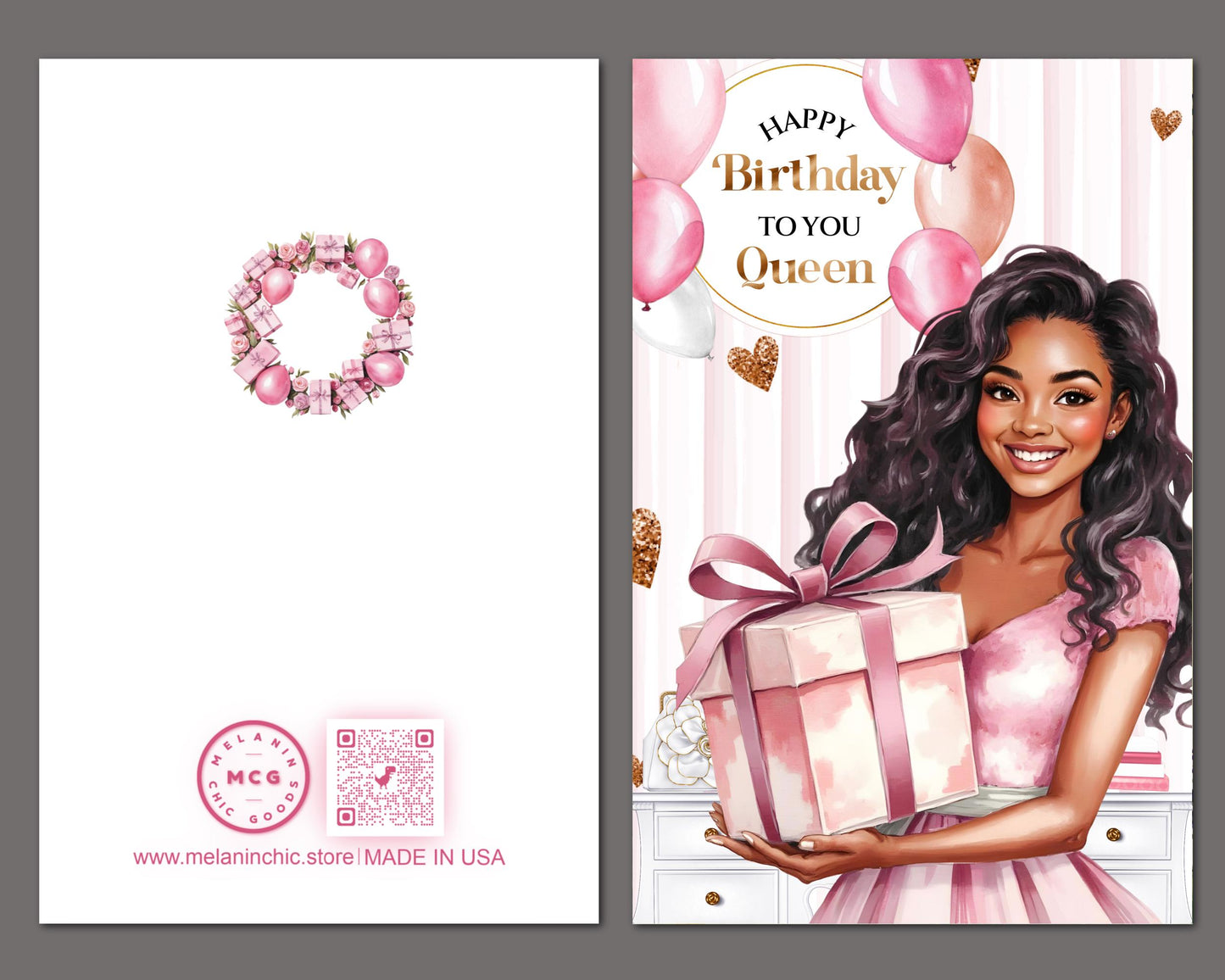 Black Woman Birthday Card: Melanin Greeting Card