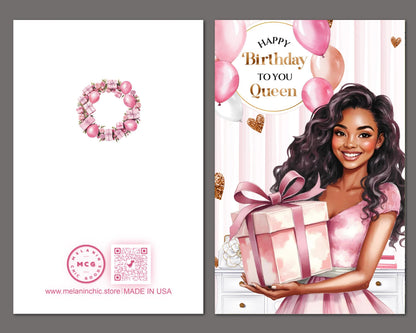 Black Woman Birthday Card: Melanin Greeting Card