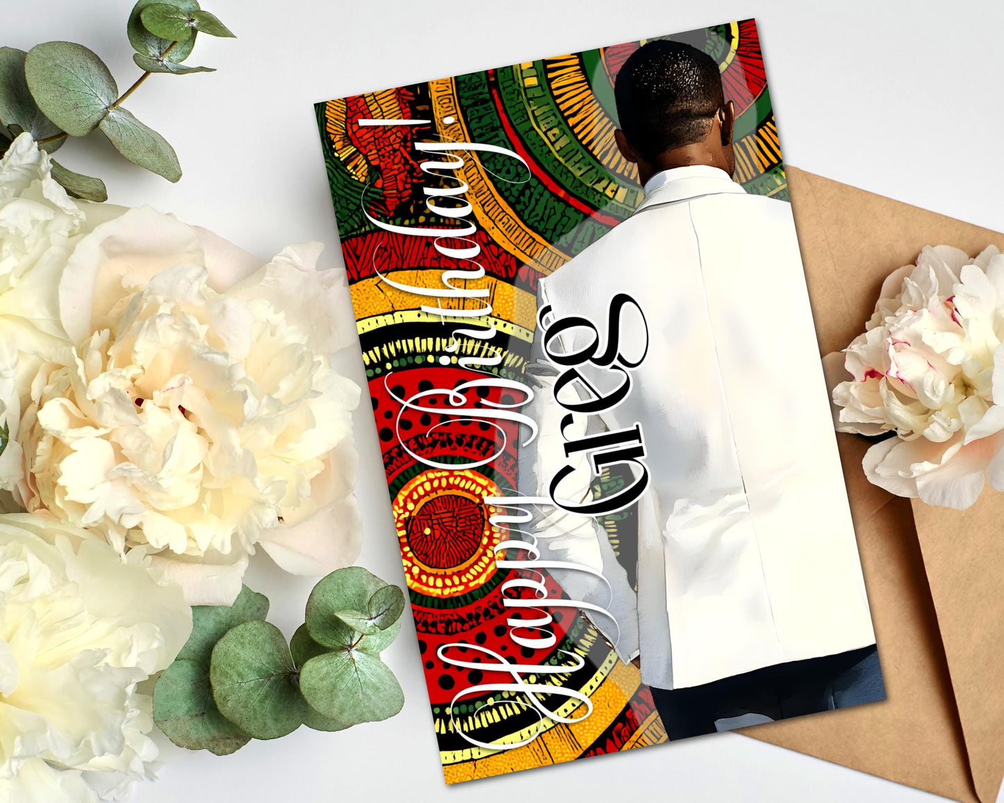 Personalized Black Men's Birthday Card: African American Greeting Card