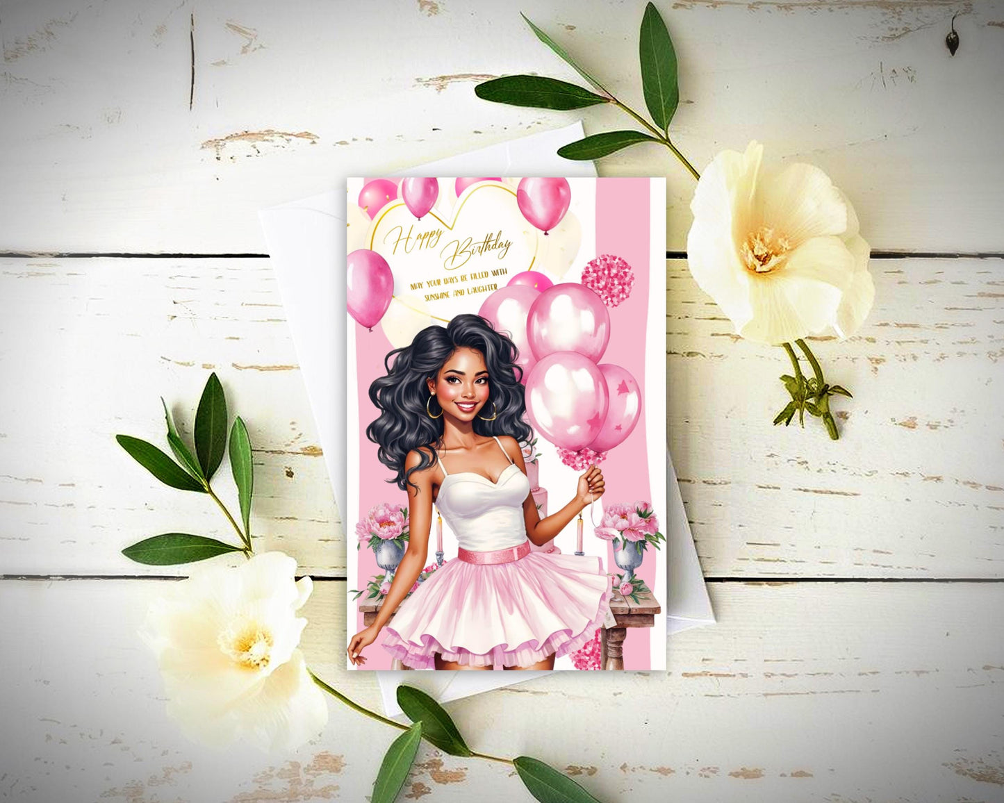 Melanin Birthday Greeting Card: Black Woman Celebration