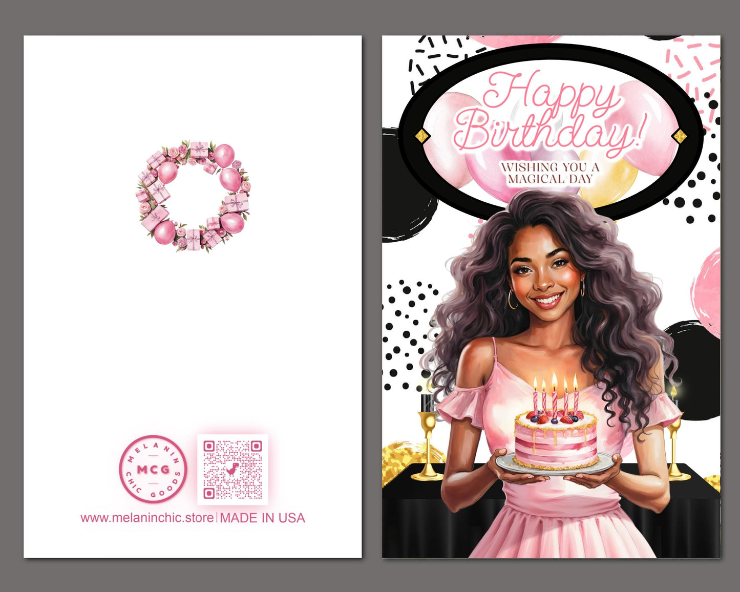 Black Woman Birthday Card: Melanin Greeting Card