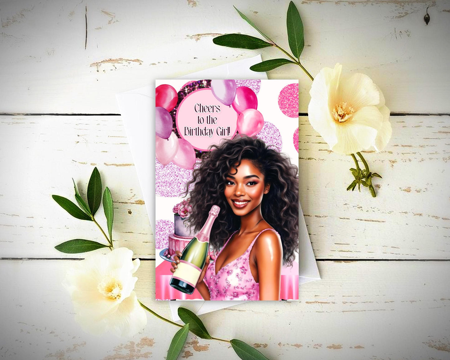 Black Greeting Cards: Happy Birthday, Melanin Women (5.5x8.5)