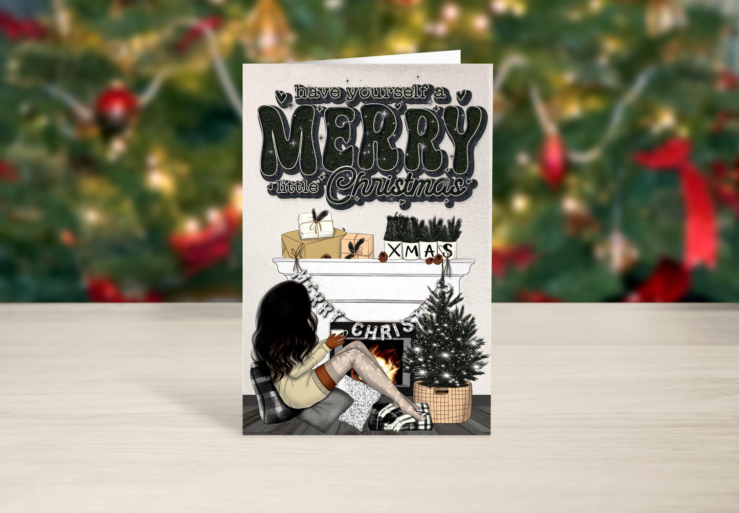 Melanin Christmas Greeting Card: African American Holiday Card