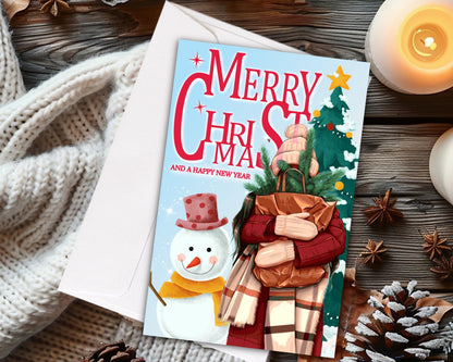 Melanin Christmas Greeting Card: African American Holiday Card