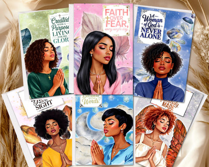 Black Women Spiritual Greeting Cards - Melanin Faith Cards - 6 PACK