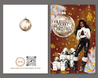 Black Christmas Cards: African American Holiday Greeting Cards (6 Count)