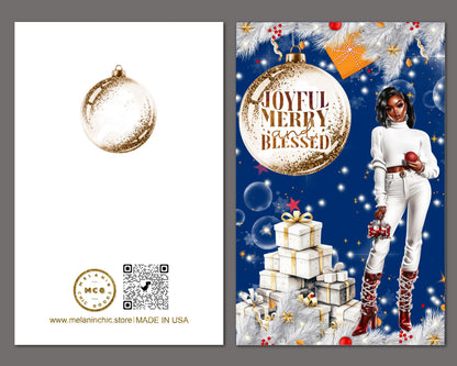 Black Christmas Cards: African American Holiday Greeting Cards (6 Count)