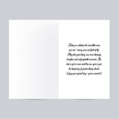 Black Melanin Happy Birthday Card for African American Men