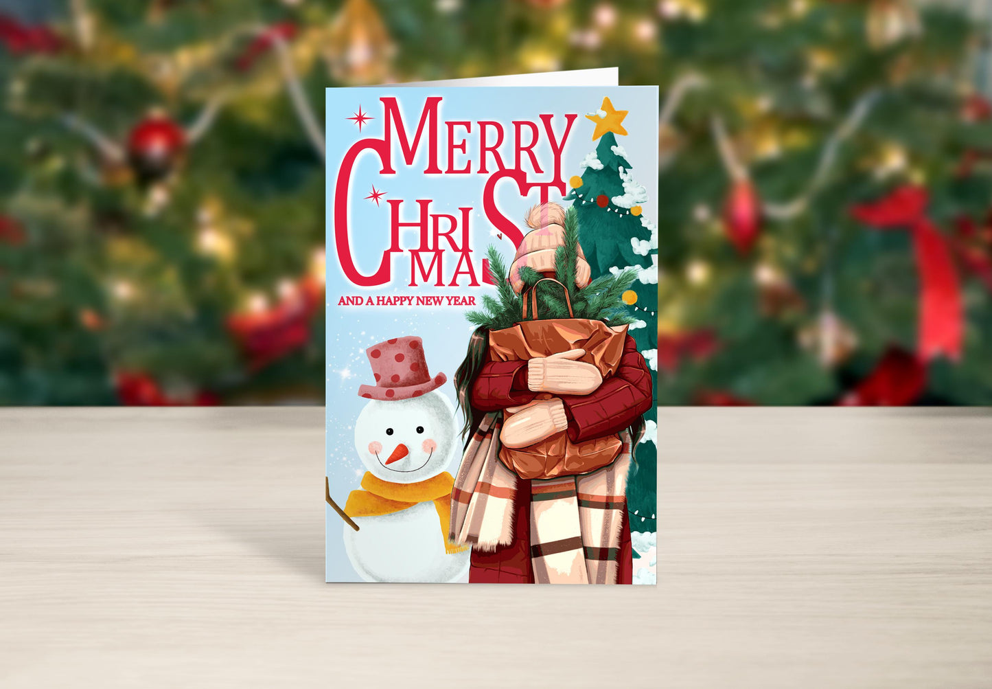 Melanin Christmas Greeting Card: African American Holiday Card
