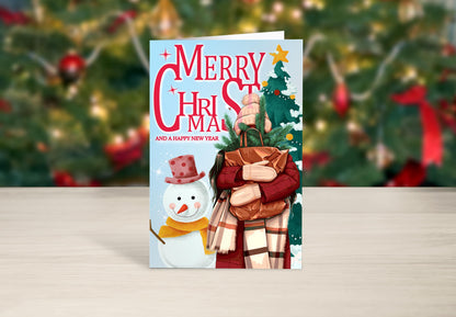 Melanin Christmas Greeting Card: African American Holiday Card