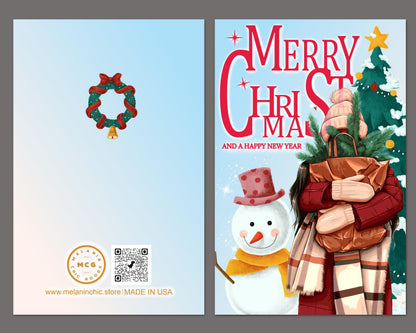 Melanin Christmas Greeting Card: African American Holiday Card