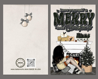 Melanin Christmas Greeting Card: African American Holiday Card