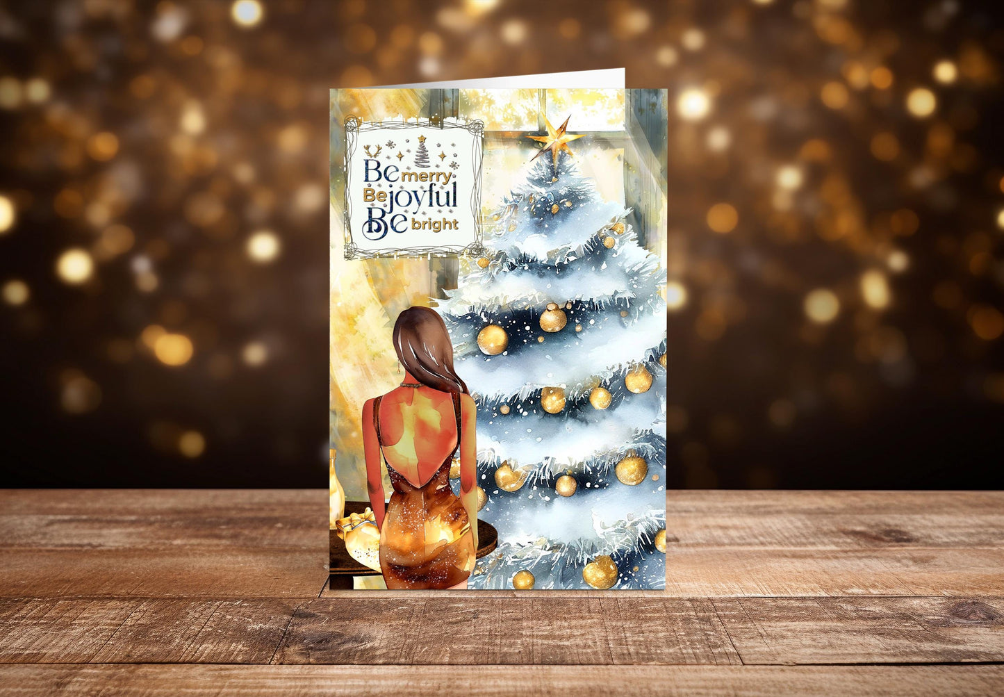 Melanin Christmas Greeting Card: African American Holiday Card