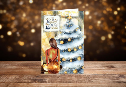 Melanin Christmas Greeting Card: African American Holiday Card