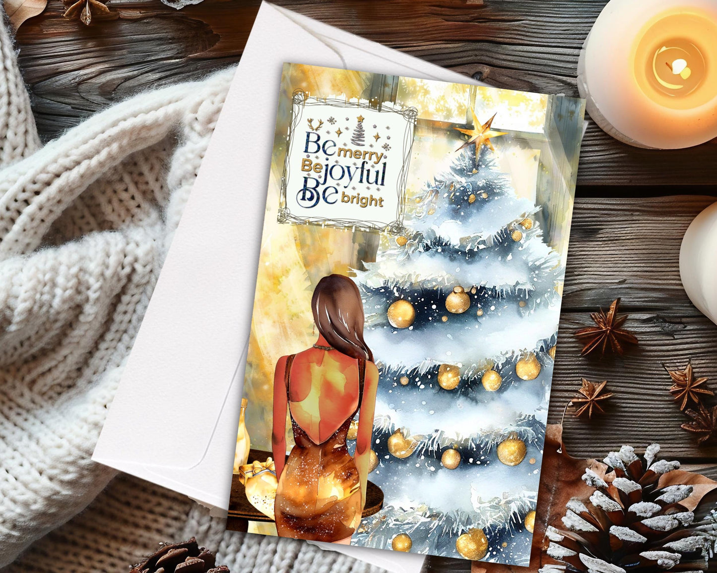 Melanin Christmas Greeting Card: African American Holiday Card