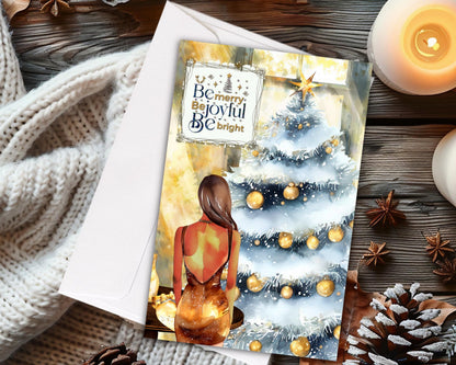 Melanin Christmas Greeting Card: African American Holiday Card