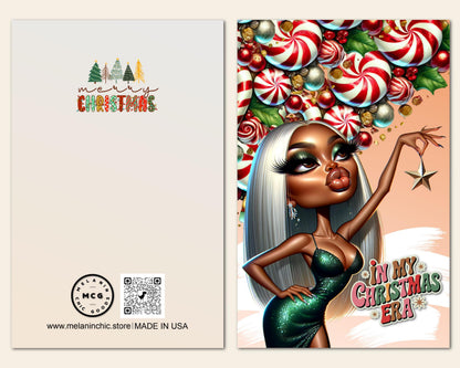 Funny Black Girl Christmas Cards: African American Holiday Greeting Cards (6 Count)