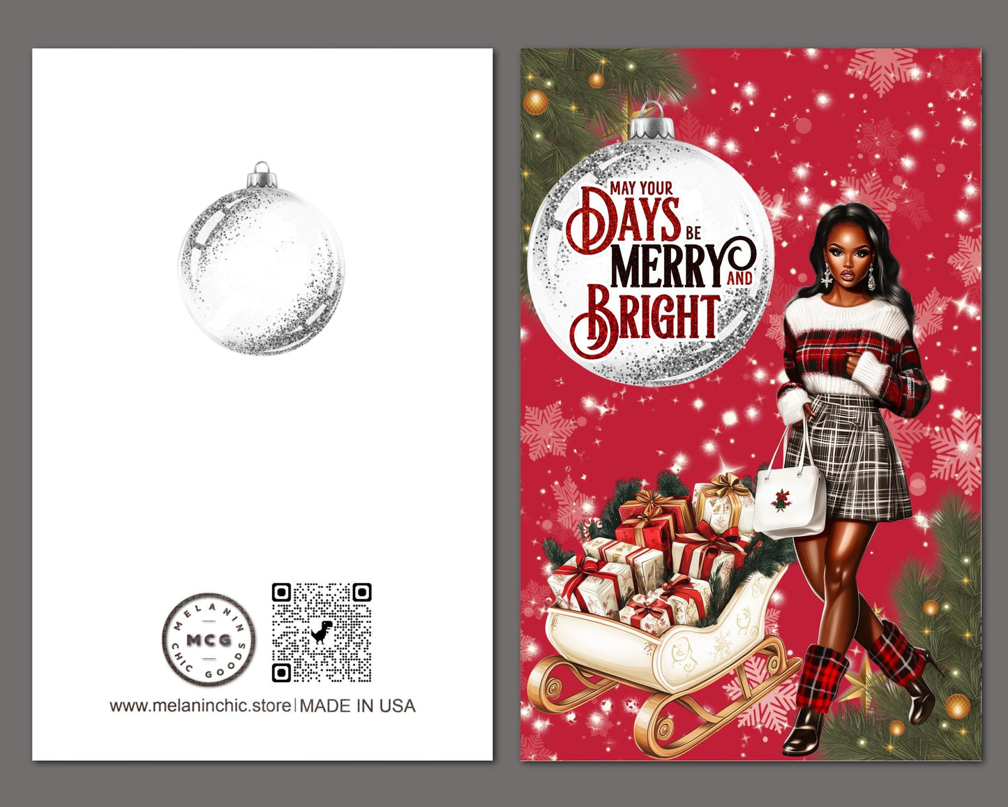 Black Christmas Cards: African American Holiday Greeting Cards (6 Count)