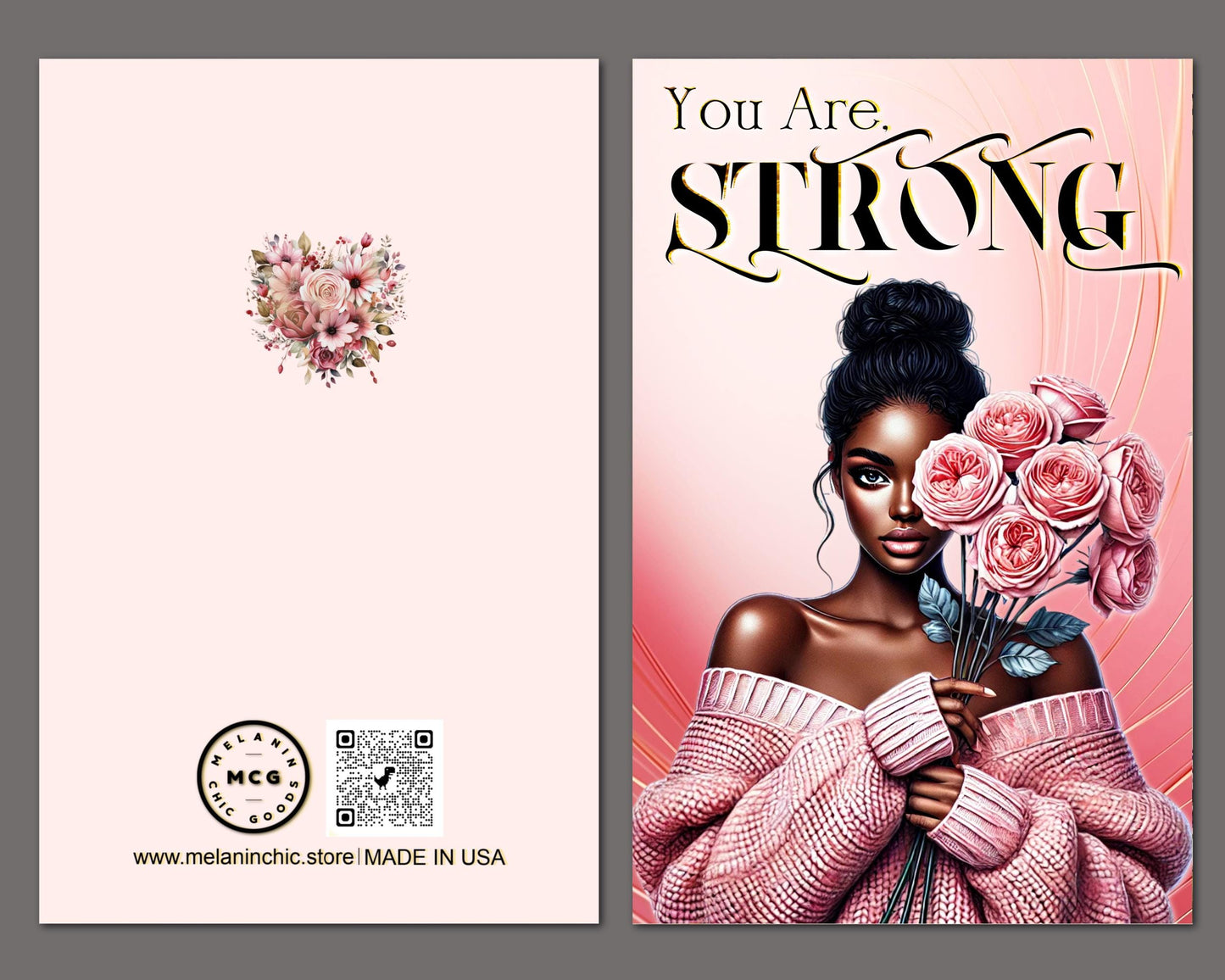 Black Women Inspirational Greeting Cards - Melanin Empowering Cards - 6 Count