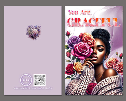 Black Women Inspirational Greeting Cards - Melanin Empowering Cards - 6 Count