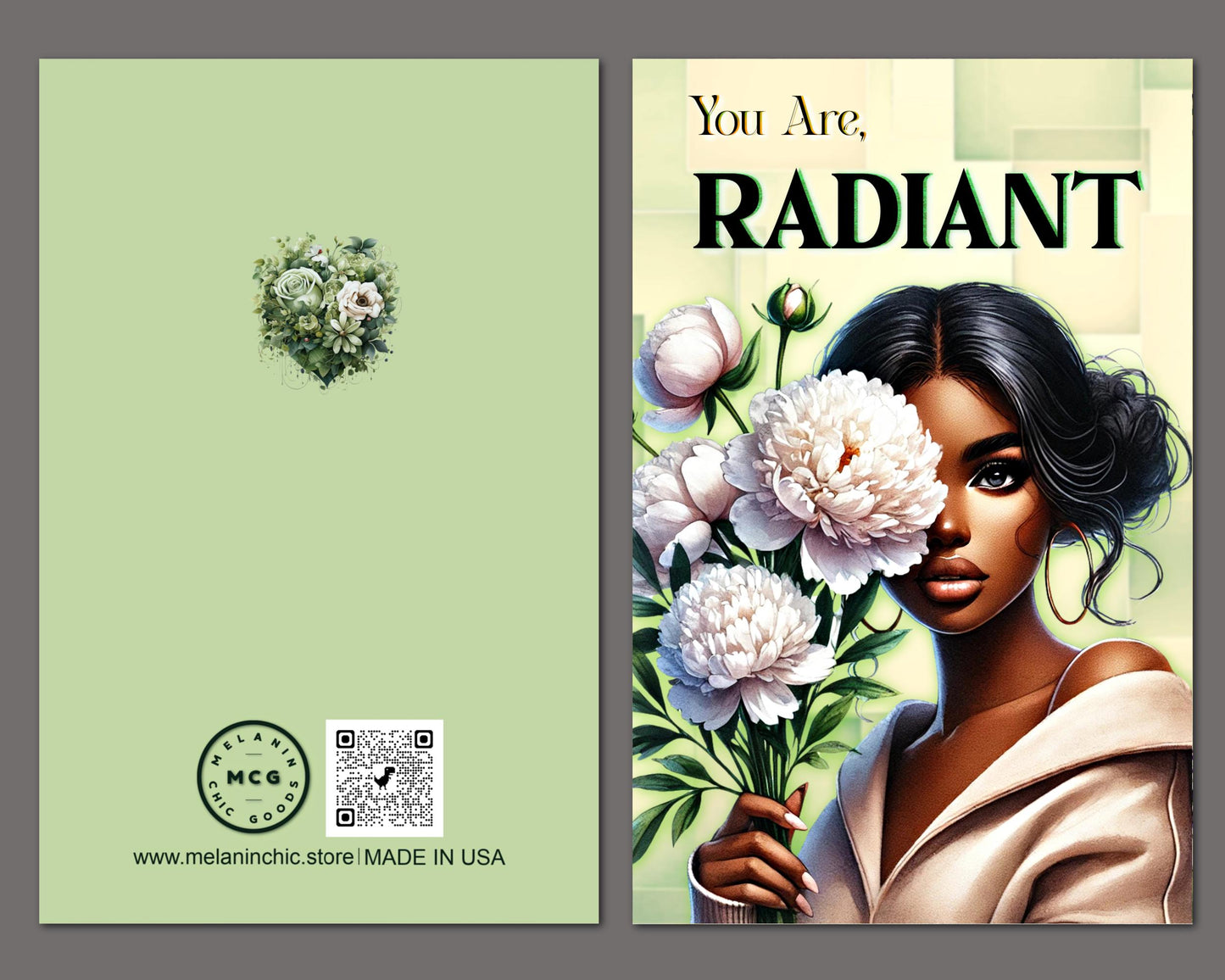 Black Women Inspirational Greeting Cards - Melanin Empowering Cards - 6 Count
