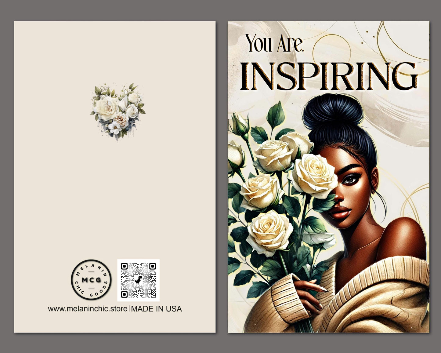 Black Women Inspirational Greeting Cards - Melanin Empowering Cards - 6 Count