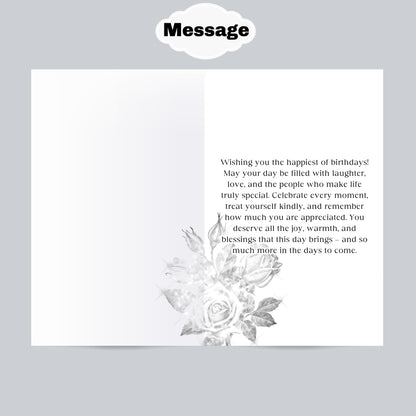 Personalized Black Birthday Card: African American Woman, Customize Name