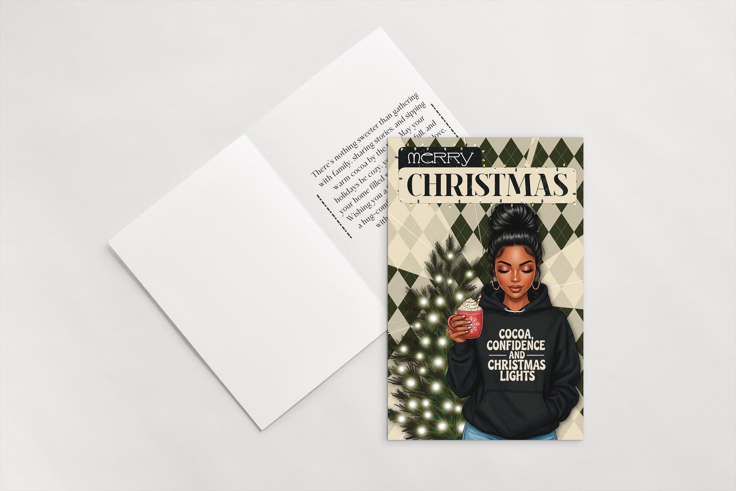 Melanin Christmas Greeting Card: African American Holiday Card