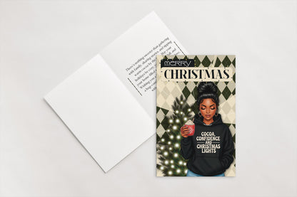Melanin Christmas Greeting Card: African American Holiday Card