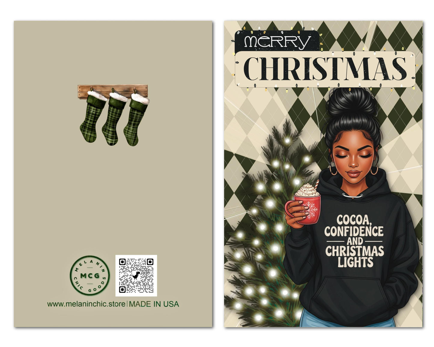 Melanin Christmas Greeting Card: African American Holiday Card