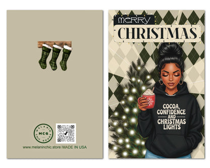 Melanin Christmas Greeting Card: African American Holiday Card