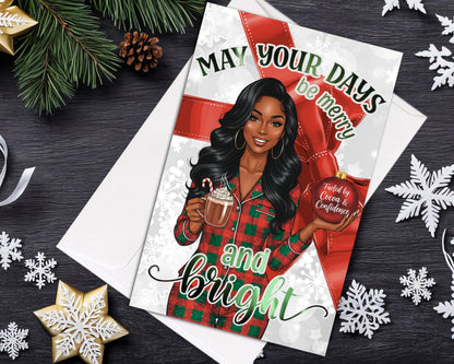 Melanin Christmas Greeting Card: African American Holiday Card
