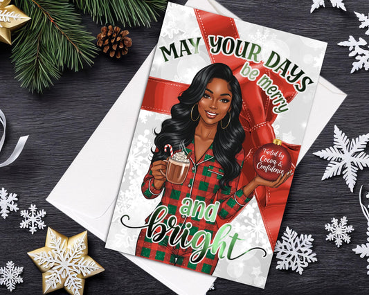 Melanin Christmas Greeting Card: African American Holiday Card