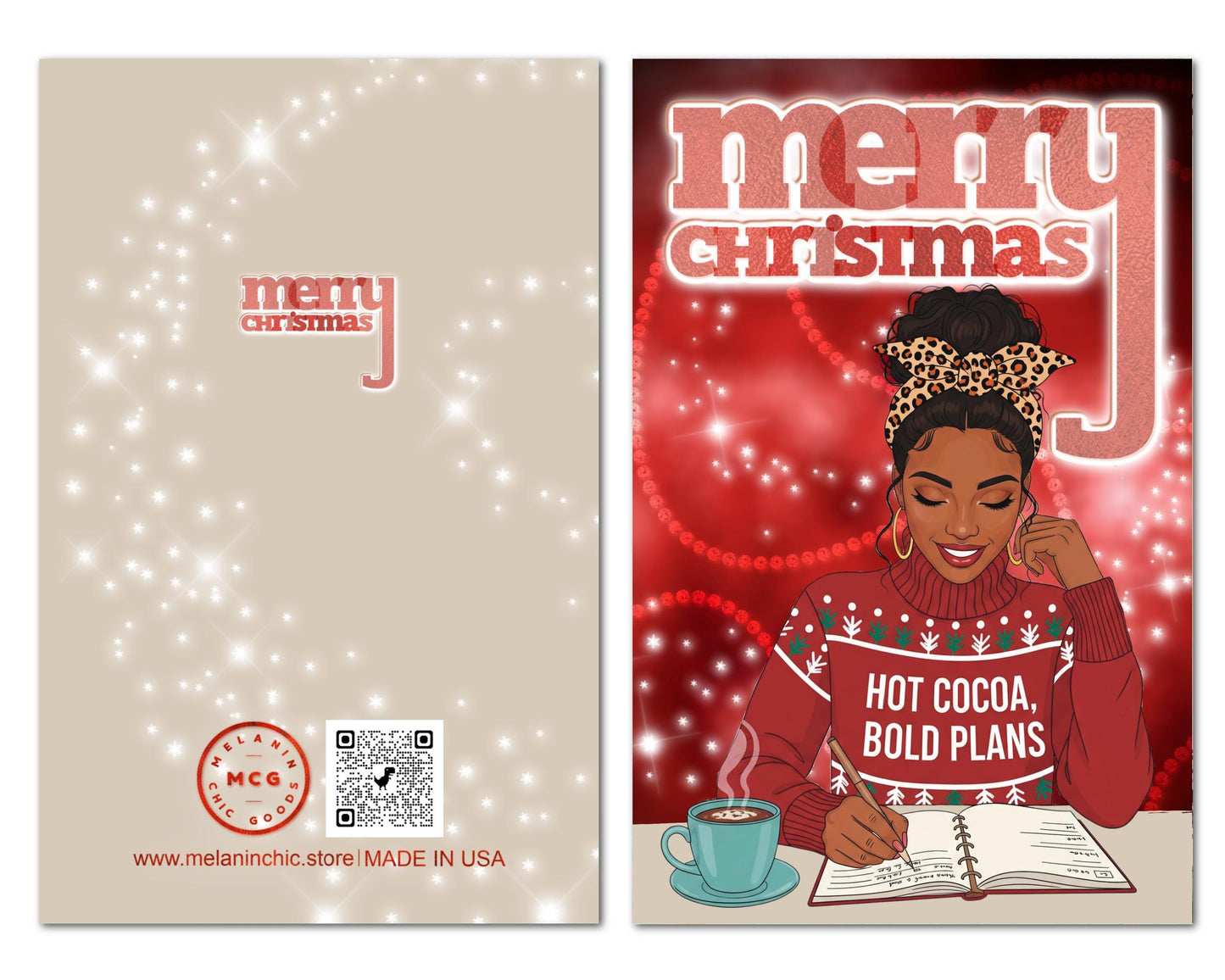 Melanin Christmas Greeting Card: African American Holiday Card