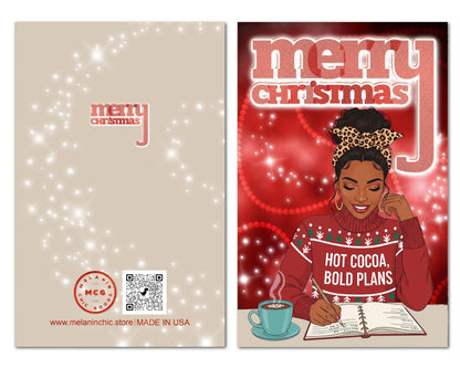 Melanin Christmas Greeting Card: African American Holiday Card