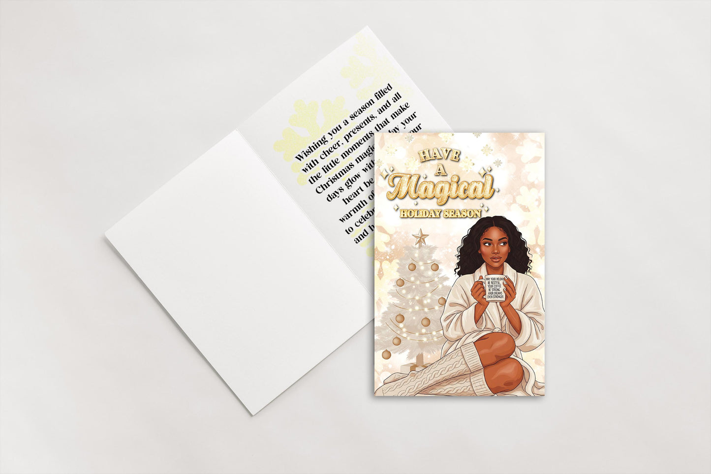 Melanin Christmas Greeting Card: African American Holiday Card