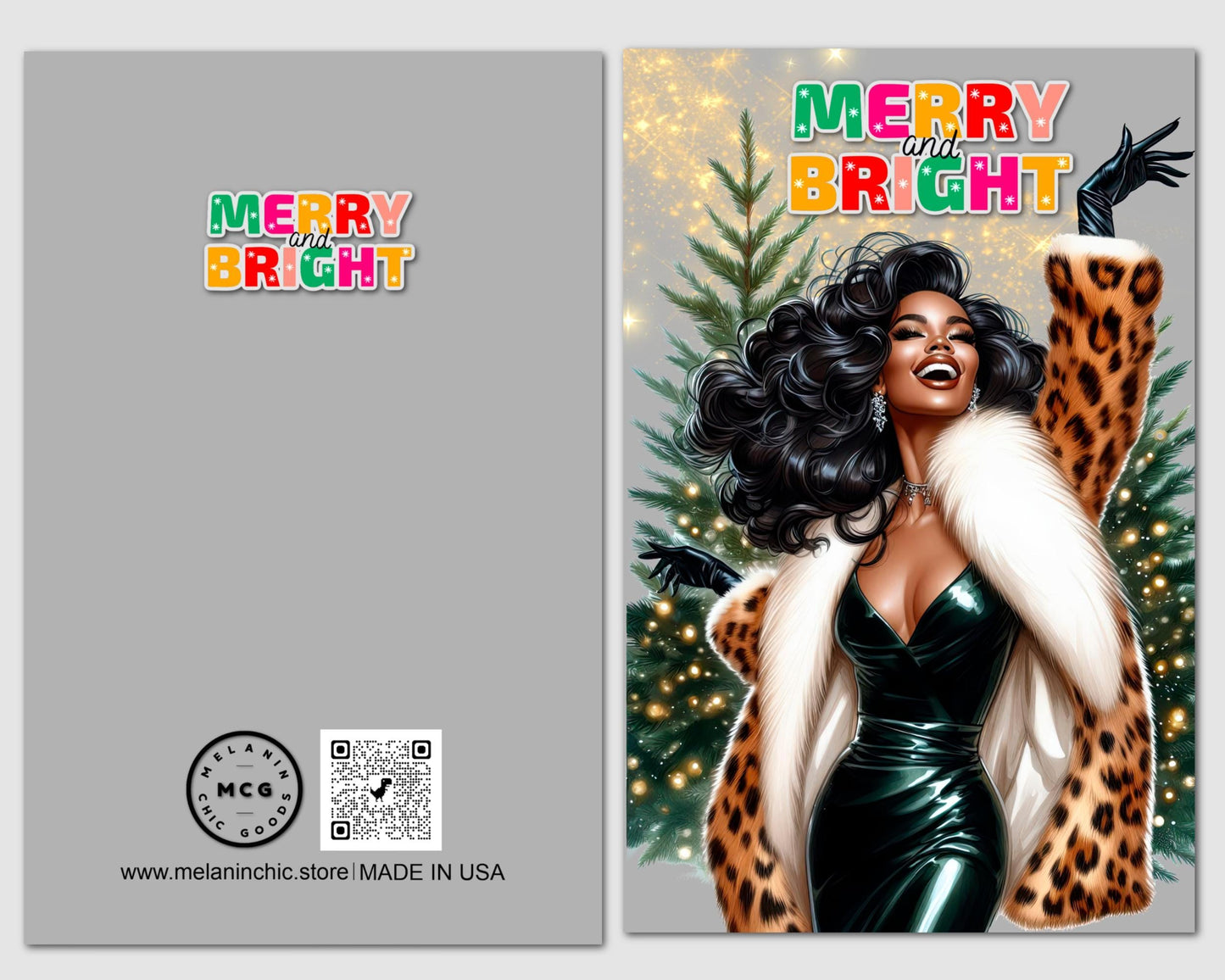 Black Woman Christmas Card: Melanin Holiday Greeting Card