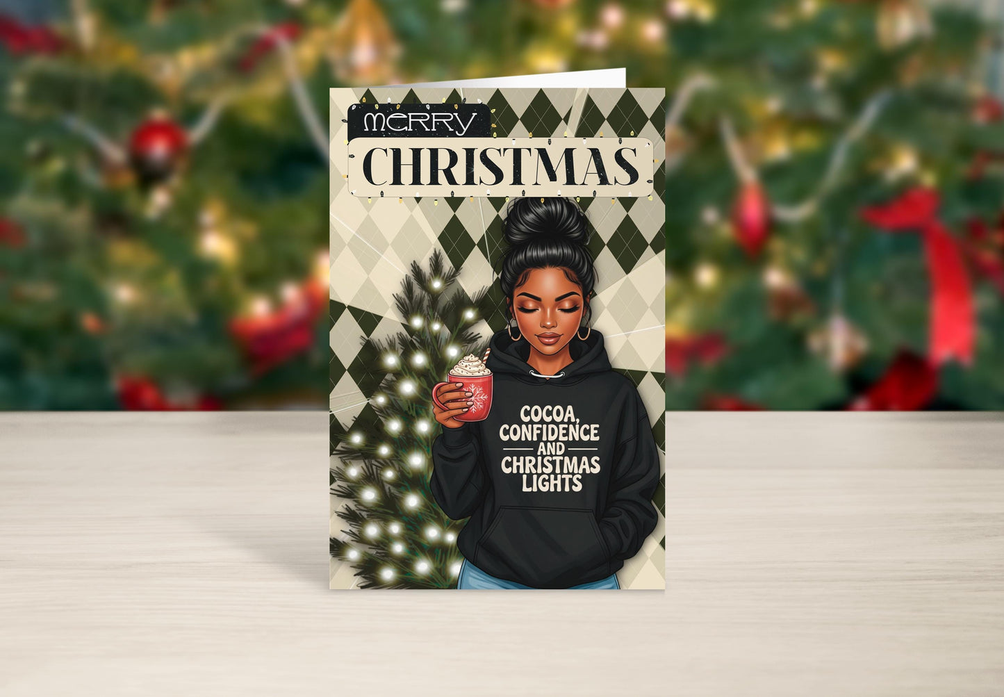 Melanin Christmas Greeting Card: African American Holiday Card