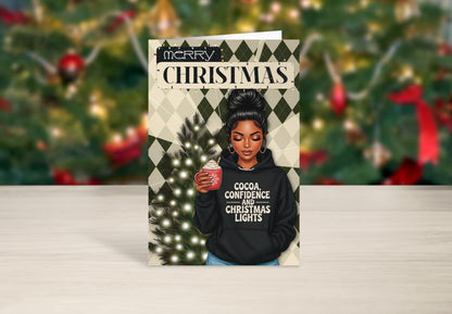 Melanin Christmas Greeting Card: African American Holiday Card