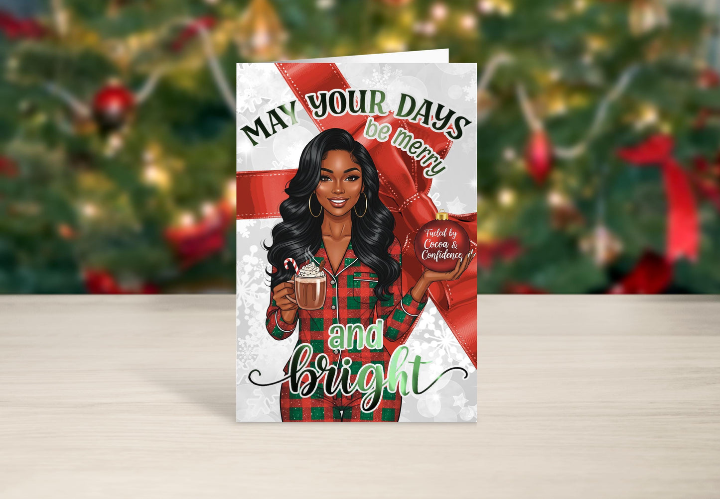 Melanin Christmas Greeting Card: African American Holiday Card
